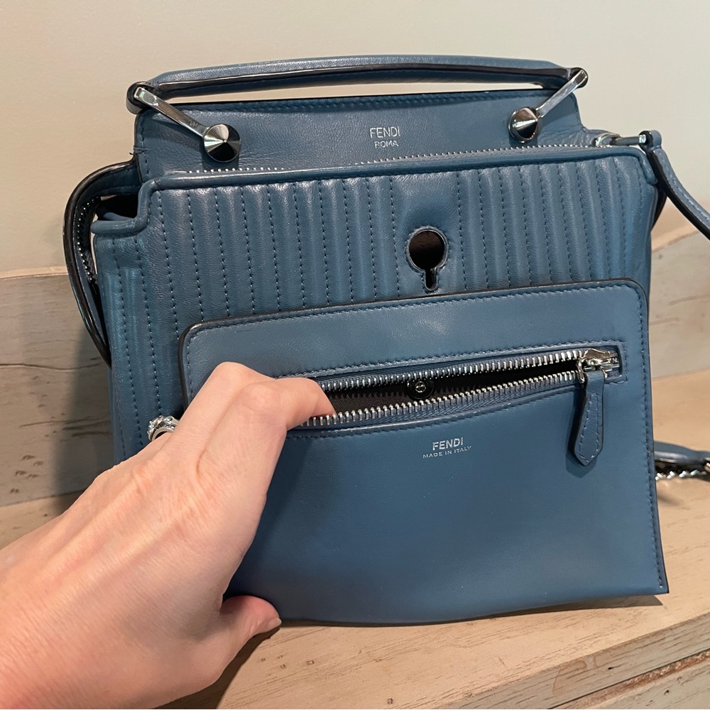 Fendi Dotcom Lambskin medium blue